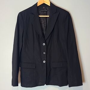 Elie Tahari Blazer Office Casual Comfy Winter‎ Black Wool Size 8